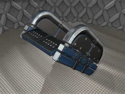 Sci-Fi Stairs - 31 - Blue Version Low-poly 3D model