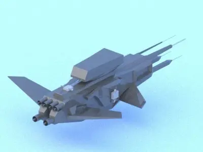 Low poly space fighter - Perun Free low-poly 3D model