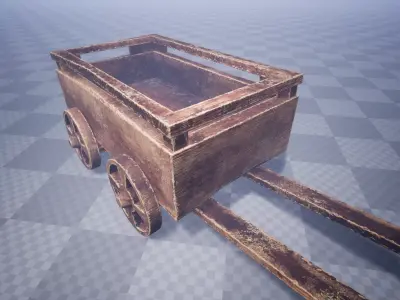Damaged Cart  Low-poly 3D model