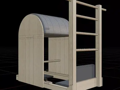 Ladder Barrel Pilates equipment 3D model