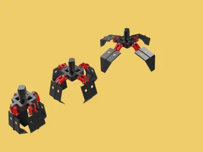 CRANE ATTACHMENT ARM GRABBER GRAPPLE HOOK JAW TONG CRAWLER HOOK 3D model