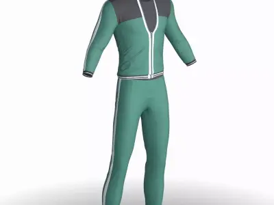 Male Tracksuit and Training pants Low-poly 3D model