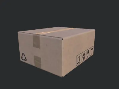 Cardboard Box 03 Low-poly 3D model
