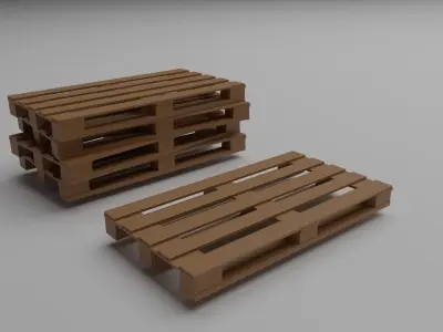Lowpoly Palett Containers and Crates Free low-poly 3D model