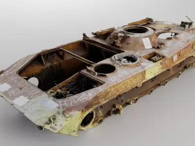 russian BMP-2 infantry fighting vehicle destroyed in Ukraine 3D model