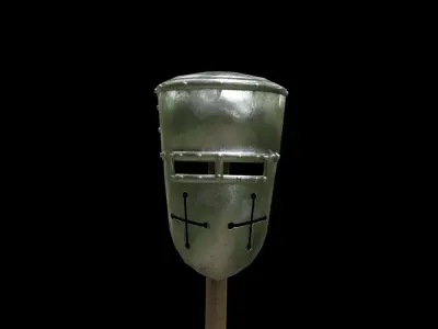 Medieval Templar helmet Low-poly 3D model