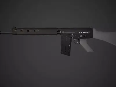 FN FAL Rifle  Game Ready Rigged and Animated Weapon Asset Low-poly 3D model