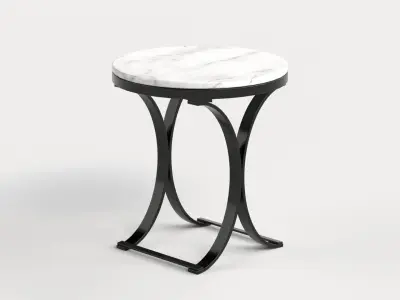 Table 4 Modern Marble Top Side Table Low-poly 3D model