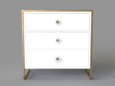 Sorella 3 Drawer Dresser Bright White 3D model