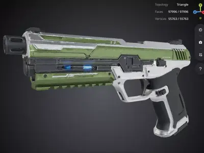 Green Pistol 3D model order