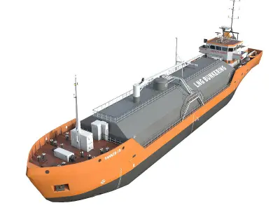 LIQUEFIED GAS CARRIER 1500  Low-poly 3D model