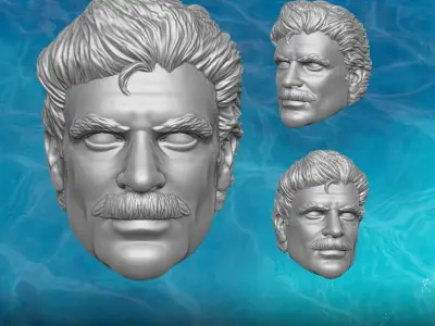 Magnum PI Fan Art Head 3D printable File 3D print model purchase