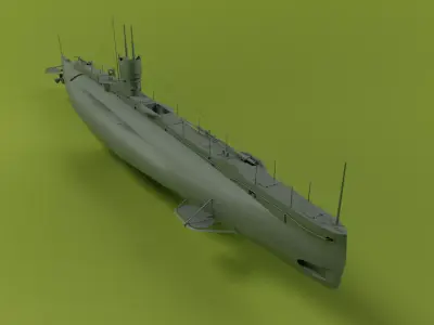 HMS E40 Low-poly 3D model