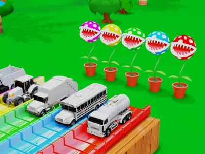 Monster Plant Eating Vehicles 3D model