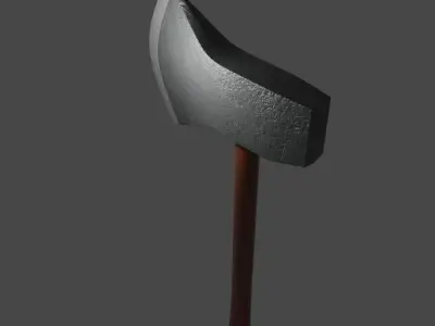 Simple 3D Wooden Axe  Free low-poly 3D model