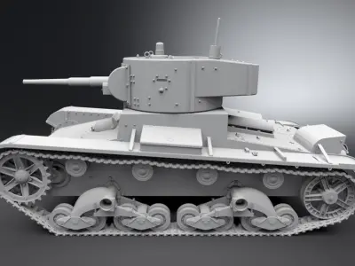 T26 tank scale model 3D print model