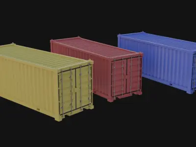 Container 3D Model Low-poly 3D model purchase