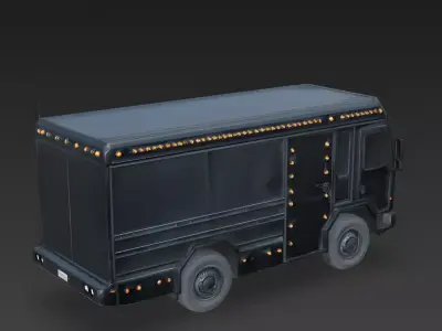 Realistic Armored SWAT Van 3D Model Low-poly 3D model