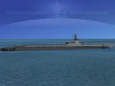 Balao Class Submarine SS285 USS Balao VHP 3D model