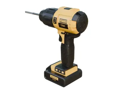 Cordless Drill with drill bit Low-poly 3D model