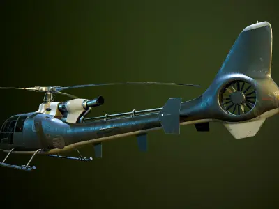 Helicopter SA340 Gazelle 3D model by Ostap604