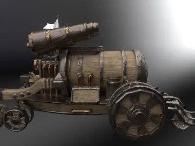 Steampunk Char Low-poly 3D model