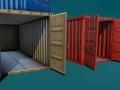 Shipping Cargo Container Stylized Low-poly 3D model