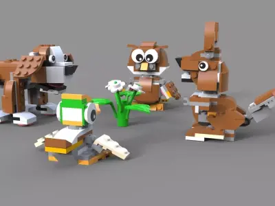 Lego Animals pack 1 3D model