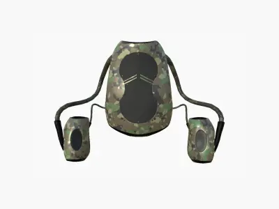 Jetpack I08 Green Camouflage - SciFi Character Design Low-poly 3D model