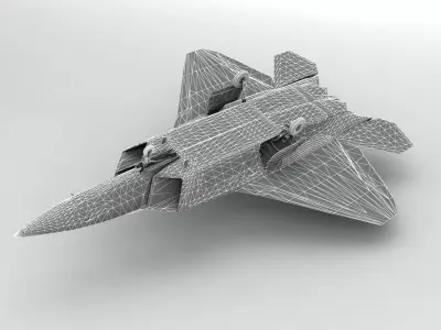 F-22 Raptor Jet Aircraft Low-poly 3D model