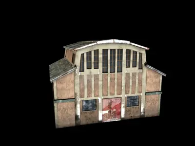 Warehouse wooden house Low-poly 3D model purchase