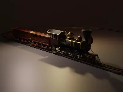 Steam locomotive Free 3D model