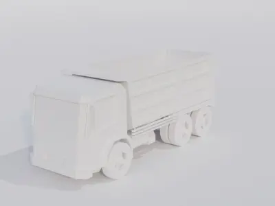 Low Poly Dump Truck Free low-poly 3D model