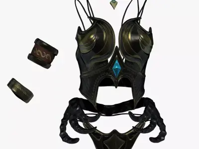 Woman Upper-body Armor Set Sculpt 3D model