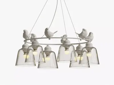SUSPENDED LUMINAIR PROVENCE BIRD CHANDELIER 3D model