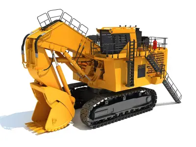 Tracked Mining Excavator 3D model purchase