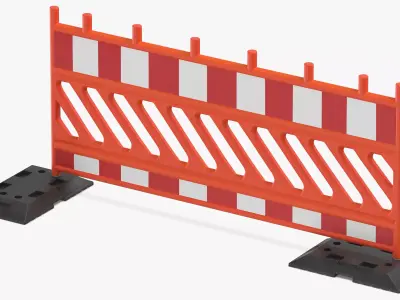 Construction Barrier 02 Orange 3D model