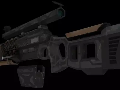 Sci-fi gauss rifle Free low-poly 3D model