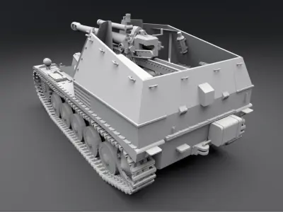 SdKfz 124 Wespe Scale model 3D print model