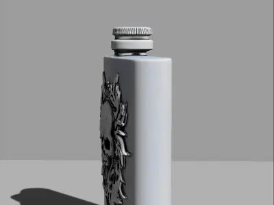 Flask drink skull 3D model