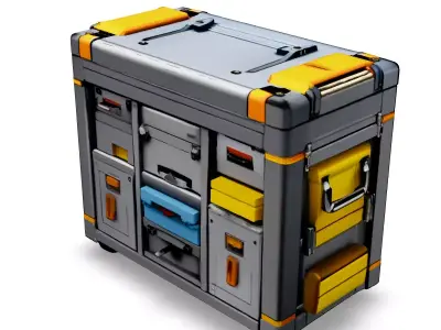 SciFi Rolling Storage Container Low-poly 3D model