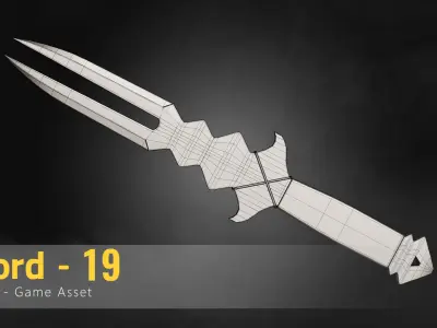 Sword-19 Low-poly 3D model