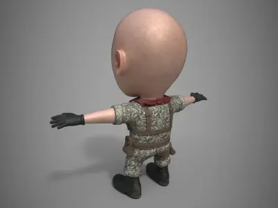 MIlitary Man Low-poly 3D model