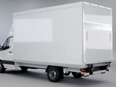 Mercedes Sprinter Tail Lift Box Van Low-poly 3D model