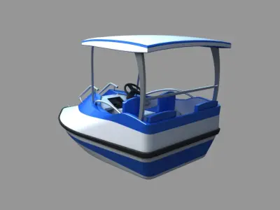 Electric Boat Low-poly 3D model