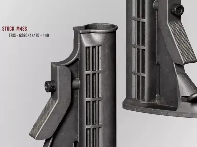 AR15 M4A1 Modular Stock M4SS Customizable Low-poly 3D model