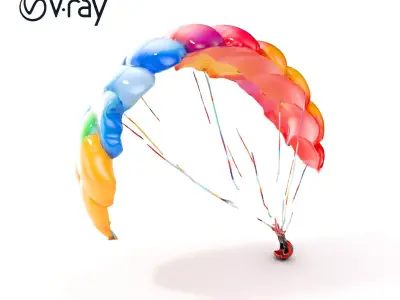 Colorful Paraglider Model Pack for D Rendering Low-poly 3D model