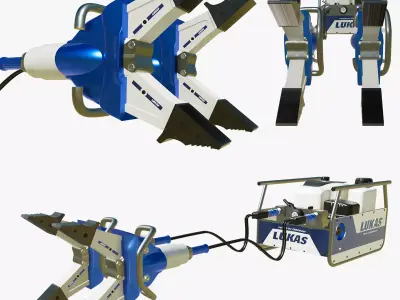 Industrial Robotic Hydraulic Spreader Grapple Claw 3D model