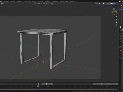 Metal Table Square 3D model