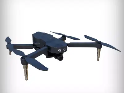 black drone 3D model Low-poly 3D model